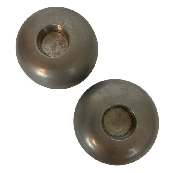Set Of 2 Inhabit Aluminum Tea Light Candle Holders Modern Decor - Picture 2 of 6